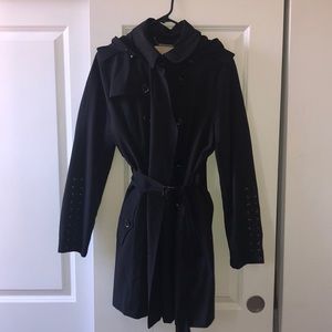 Michael Kors Black Trench Coat with laced sleeves